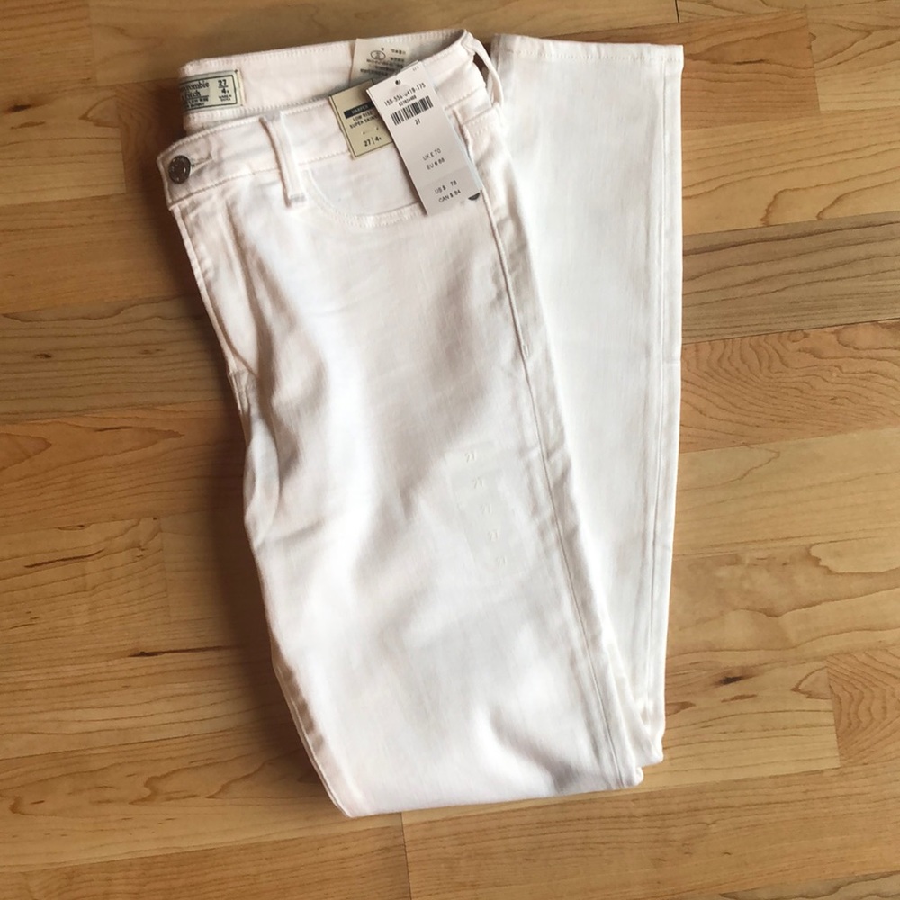 Low Rise Super Skinny White Jeans